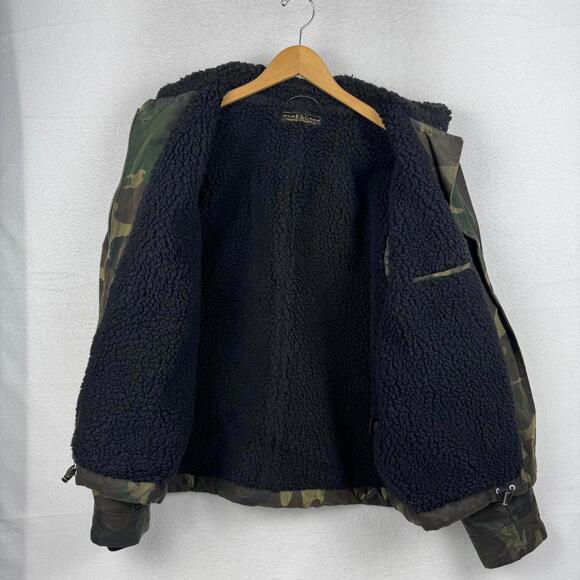Freemans Sporting Club Mens XL Camo Waxed Cotton Jacket Shearling Lined USA - Picture 9 of 12
